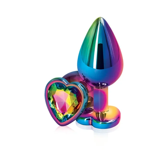 Rear Assets Anal Plug – Multicolor – Medium – Rainbow Heart