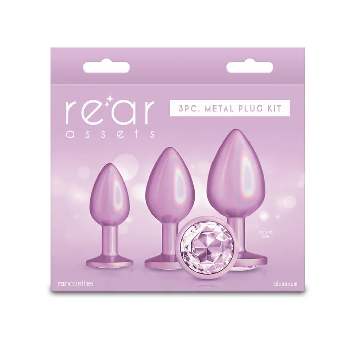 Rear Assets Trainer Kit – Iridescent Pink – Iridescent Pink Metallic Butt Plugs – Set of 3 Sizes