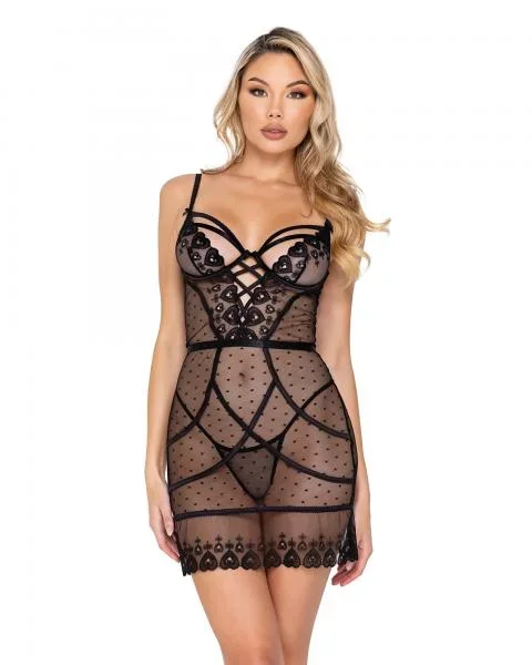 Rebel Heart Slip and Thong – Black –