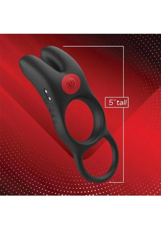 Red Dot Silicone Rechargeable Vibrating Cock Ring V1 with Remote Control