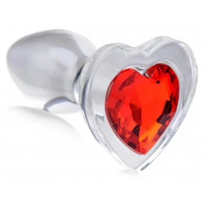 Red Heart Gem Glass Anal Plug – Small