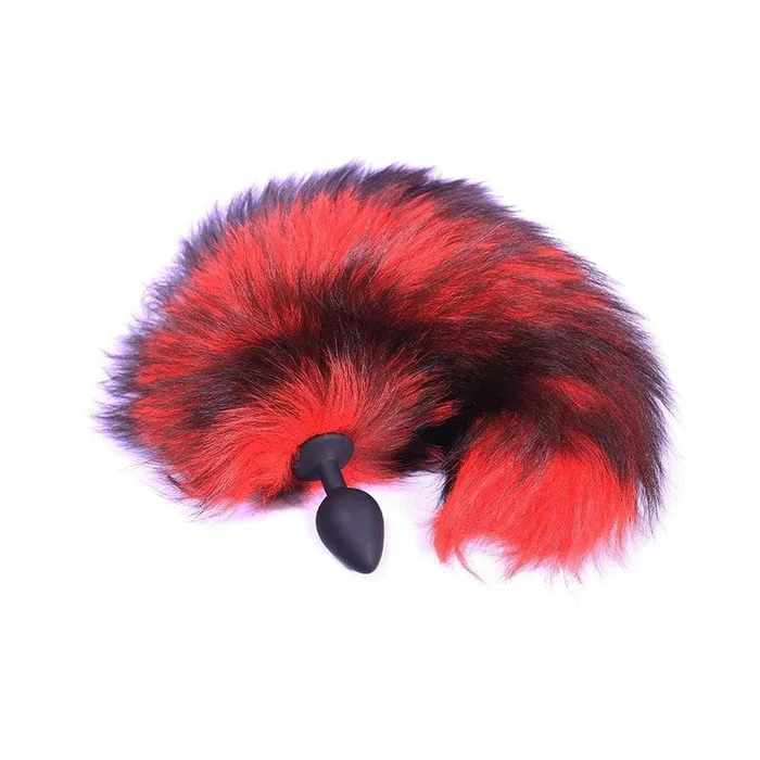 Red Silicone Wolf Tail Plug 16″