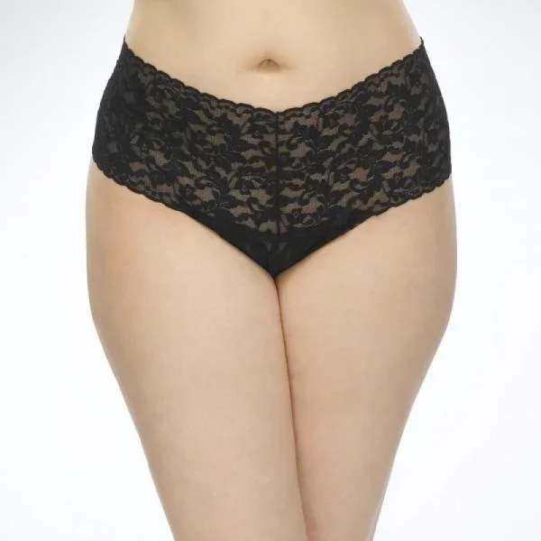 Retro Lace Thong – Black – Queen One Size
