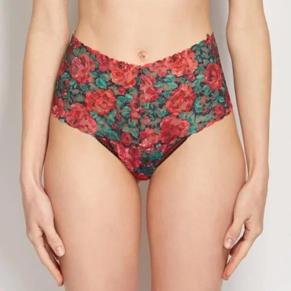 Retro Lace Thong – Roses are Red – One Size