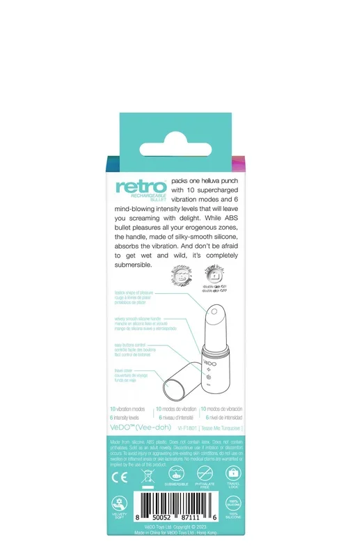 Retro Rechargeable Bullet – Turquoise