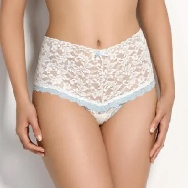 Retro Thong with Contrast Trim – Marshmallow/Bella Blue – One Size