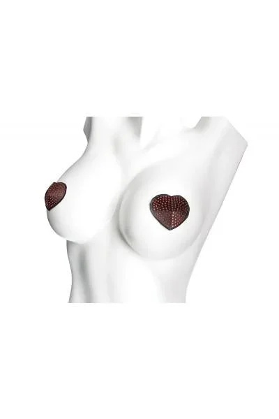 Rhinest Heart Pasties – Red & Black