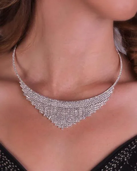 Rhinestone Triangle Choker
