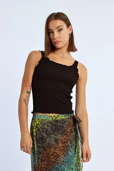 Ribbed Tank Top – Black –