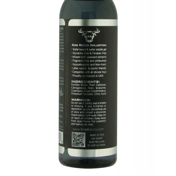 Ride Rocco Water Based Lubricant 4 Oz Seaweed Extracts