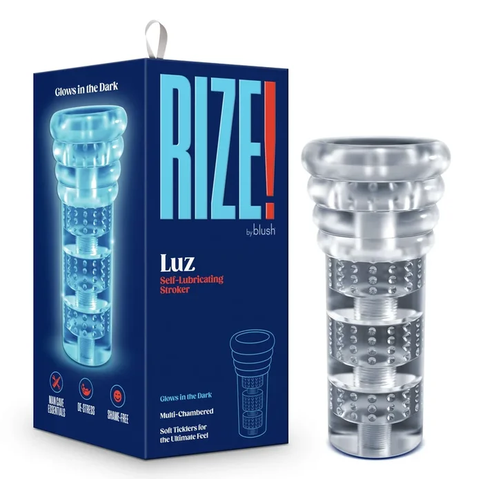 Rize – Luz – Glow in the Dark Self- Lubricating Stroker – Clear