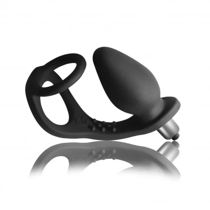 Rocks Off RO Zen Vibrating Butt Plug & Cock Ring Black