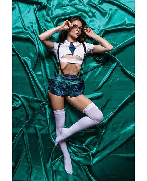 Role Play Sultry School Babe 6 Piece Set Green