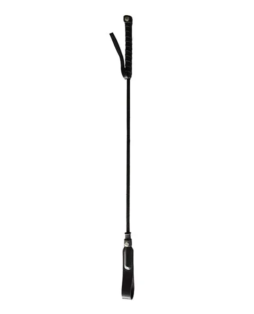 Rouge Long Riding Crop Slim Tip – Black