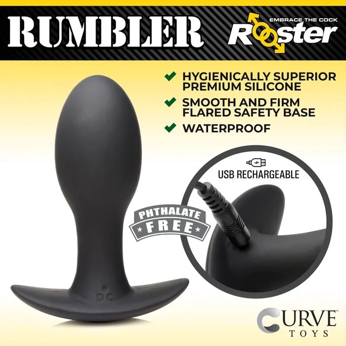 Rumbler Vibrating Silicone Butt Plug – Large