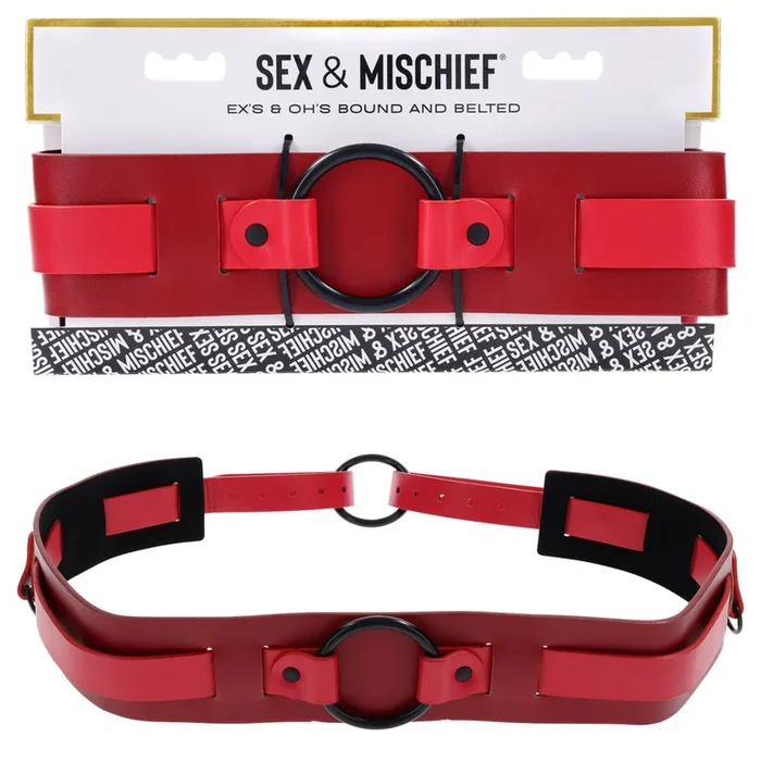 S&M Exs & Ohs Bound and Belted – Red Bondage Belt