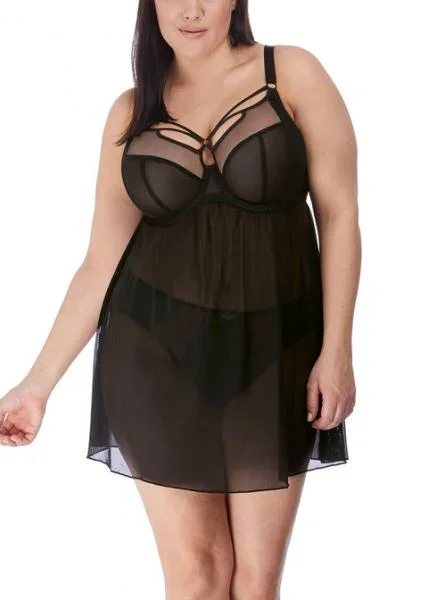 Sachi Underwire Babydoll – Black –