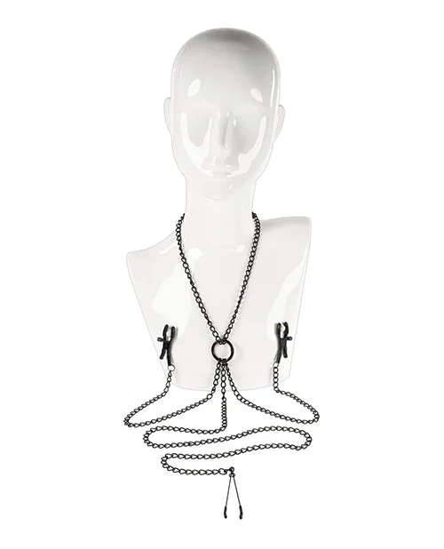 Saffron Chain Nipple to Clit Set – Black