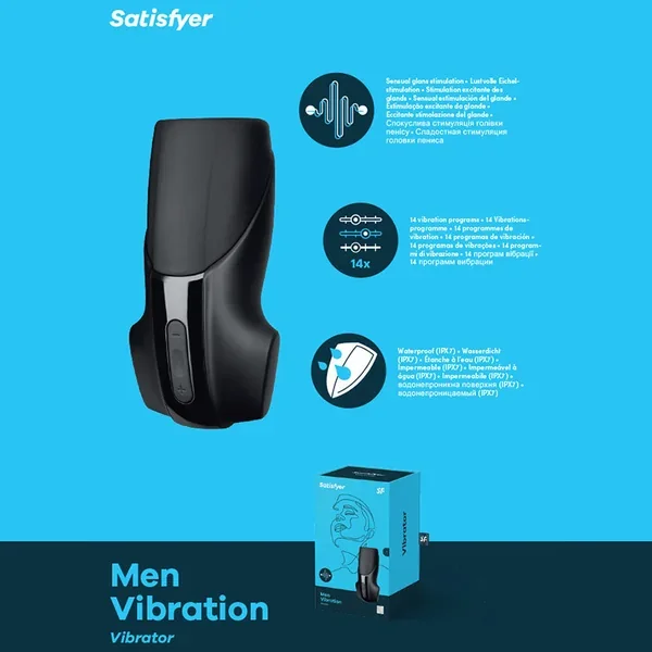 Satisfyer Men Vibration – Black USB Rechargeable Masturbator