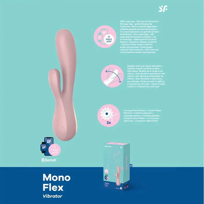 Satisfyer Mono Flex – Mauve App Controlled USB Rechargeable Rabbit Vibrator