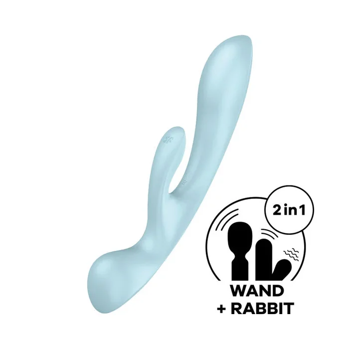 Satisfyer Triple Oh – Light Blue USB Rechargeable Rabbit Vibrator