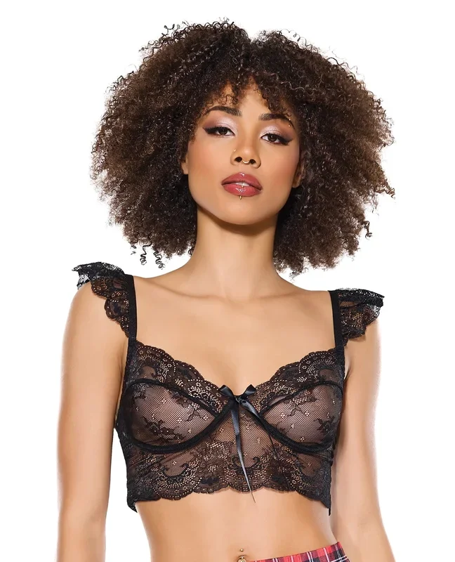 Scallop Stretch Lace Soft Cup Bralette – Black O/S