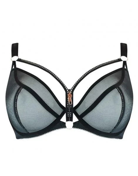 Scantilly Unzipped Plunge Bra – Black –