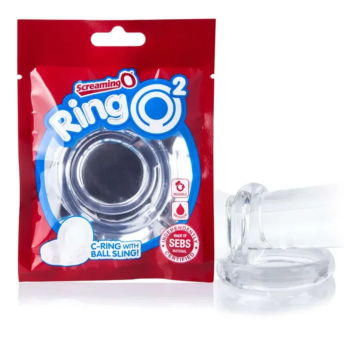 Screaming O Ring O2 – Clear Double Erection Ring with Testicle Support