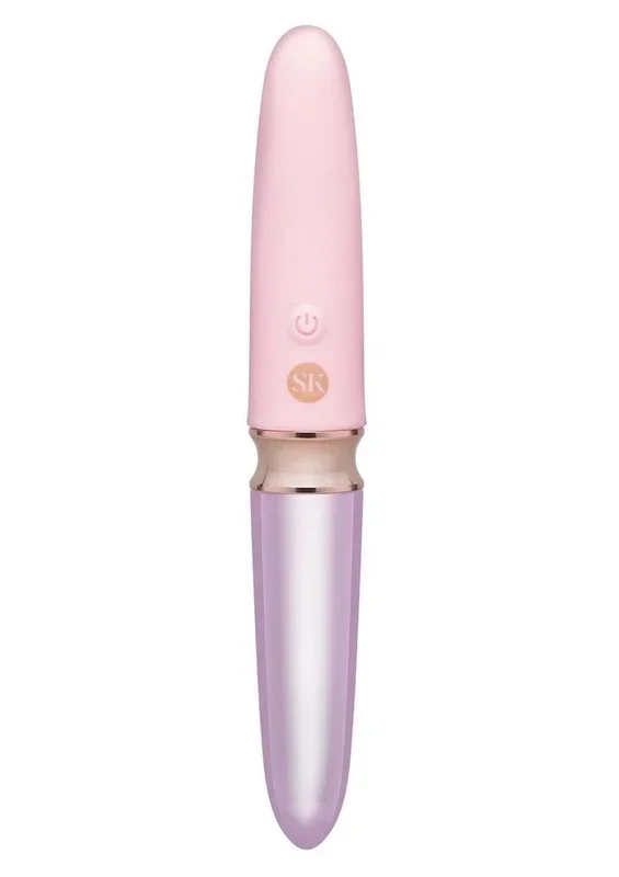 Secret Kisses Glass Lipstick Rechargeable Silicone Dual End Vibrator