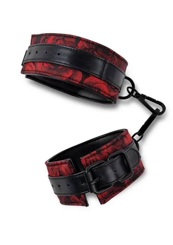 Secret Kisses Rosegasm Buckle Cuffs with Satin Blindfold