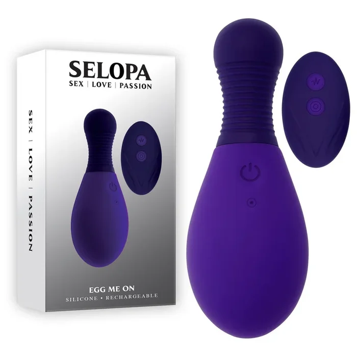 Selopa EGG ME ON – Purple 10 cm USB Rechargeable Egg with Wireless Remote