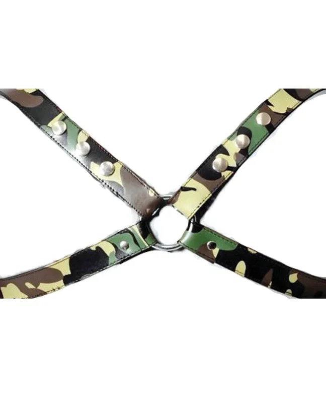 Sensual Sin Leather X Harness – Camo Large/Extra Large
