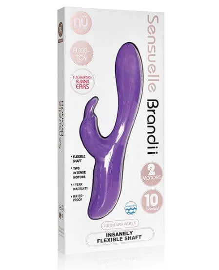 Sensuelle Brandii 10 Function Rabbit Vibrator Purple – Flexible Shaft, Dual Motors, USB Rechargeable