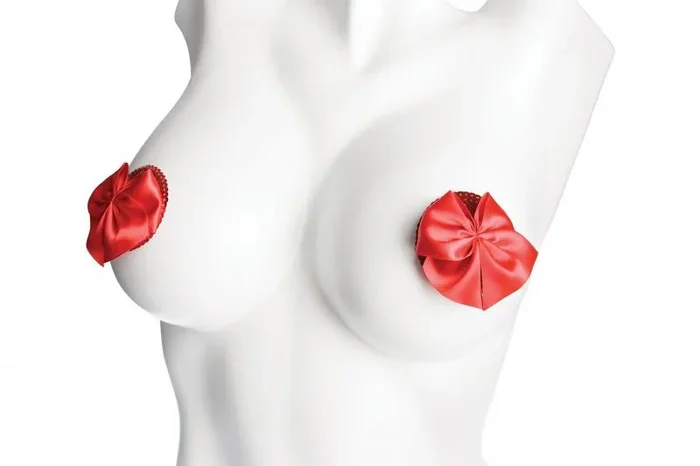 Sequin Bow Pasties – Red