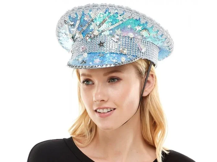 Sequin Captain Fishman Hat – Silver