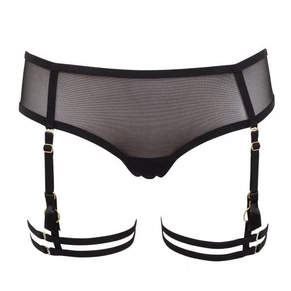Sera Open-Back Suspender Brief – Black –