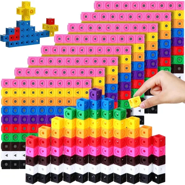 Set Of 800 Counting Blocks Colorful Math Manipulatives Linking Cubes Math Coun