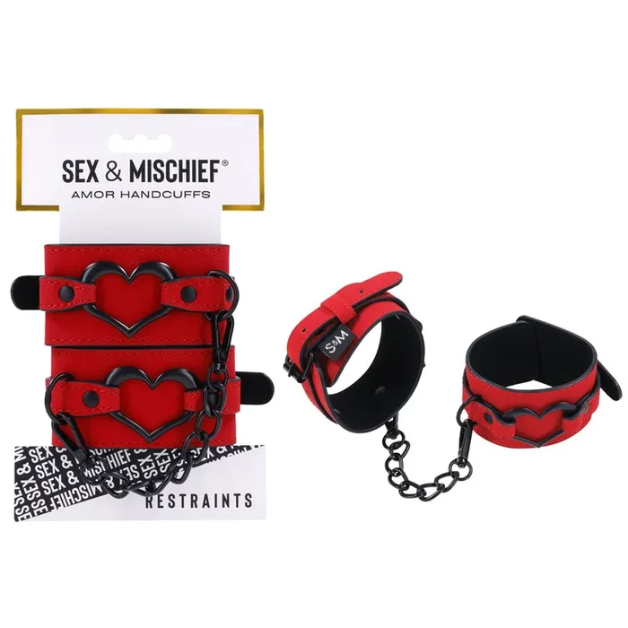 Sex & Mischief Amor Handcuffs – Red Restraints