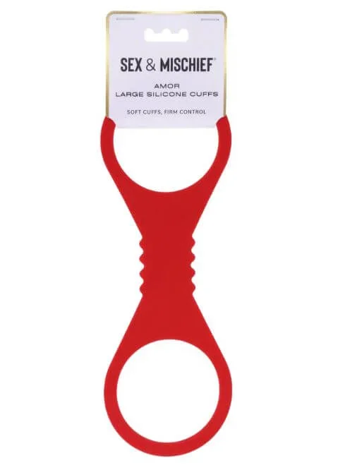 Sex & Mischief Amor Silicone Cuffs Large Red