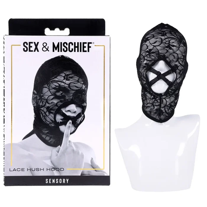 Sex & Mischief Lace Hush Hood – Black Hood