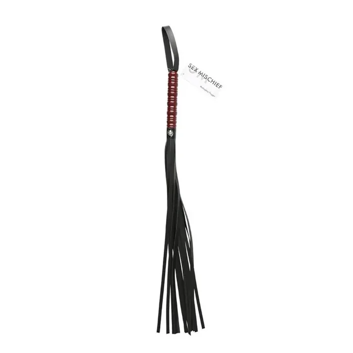 Sex & Mischief Mahogany Flogger – 76 cm Flogger Whip with Wooden Handle