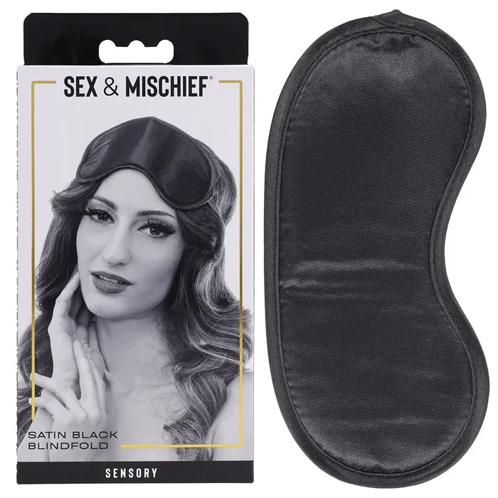 Sex & Mischief Satin Blindfold Black – Black Blindfold