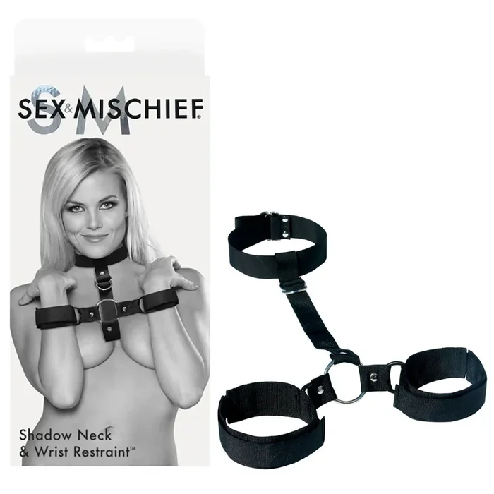 Sex & Mischief Shadow Neck and Wrist Restraint – Black Restraints