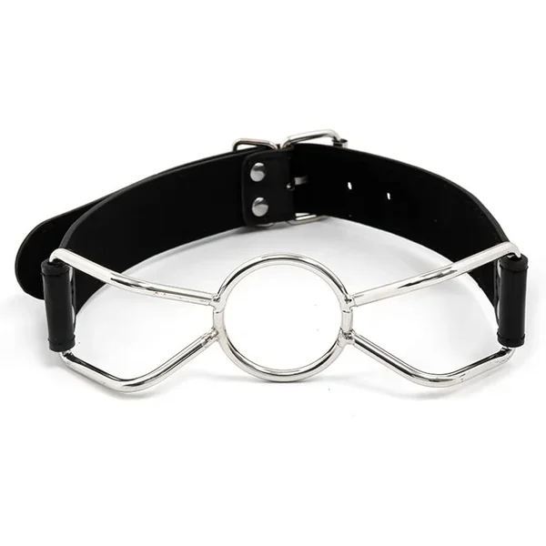 Sex Bondage Bdsm Toys O-Ring Mouth Gag, Sm Enthusiasts Adult Toy Adjustable Leather Bondaged Restraints(S)