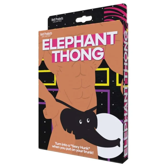 Sexy Elephant Novelty Thong in Black – Playful Trunk Design