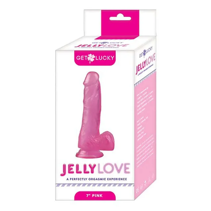 Shibari Get Lucky 7 Inch Jelly Love Dildo Pink