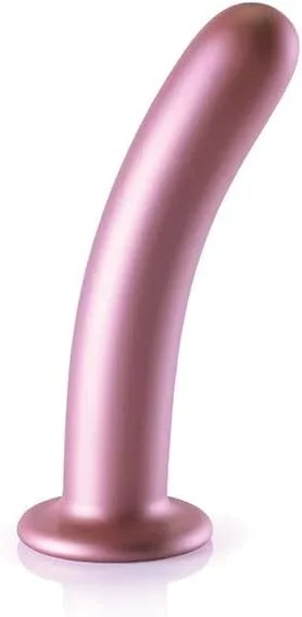 Shots Ouch! Smooth Silicone 7 In. G-spot Dildo Rose Gold