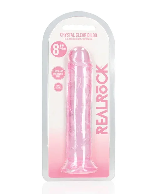 Shots RealRock Crystal Clear 8″ Straight Dildo w/Suction Cup – Pink