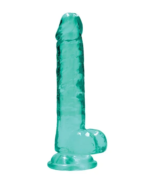 Shots RealRock Realistic Crystal Clear 7″ Dildo w/Balls – Turquoise