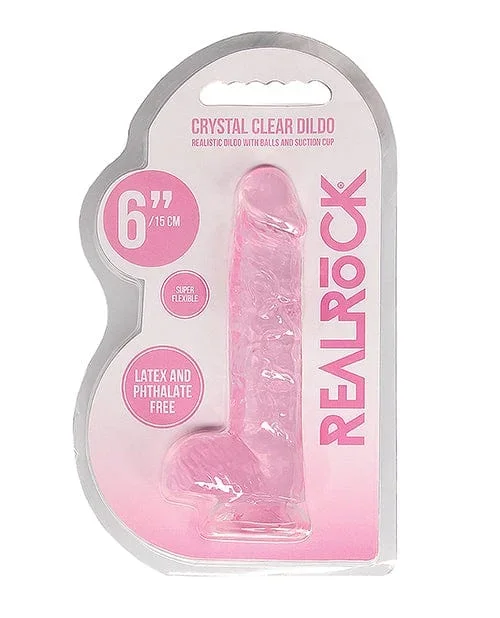 Shots RealRock Realistic Crystal Clear Dildo with Balls